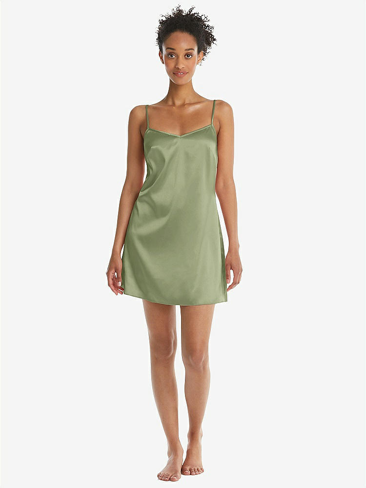 Front View - Kiwi Mini Stretch Satin Slip with Adjustable Straps - Kyle