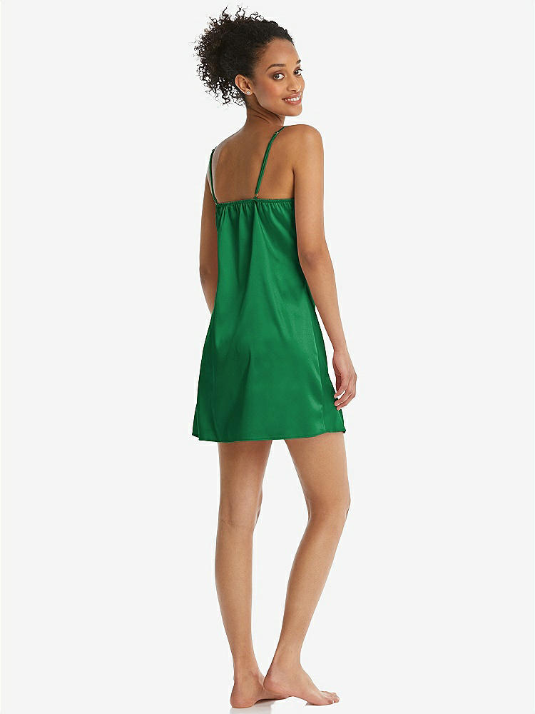 Back View - Shamrock Mini Stretch Satin Slip with Adjustable Straps - Kyle