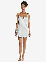 Front View Thumbnail - Sterling  Ruffled Hem Mini Stretch Satin Slip with Keyhole Neck - Jordan