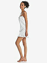 Side View Thumbnail - Sterling  Ruffled Hem Mini Stretch Satin Slip with Keyhole Neck - Jordan