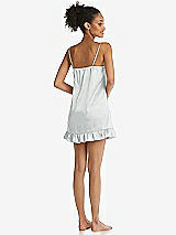 Rear View Thumbnail - Sterling  Ruffled Hem Mini Stretch Satin Slip with Keyhole Neck - Jordan