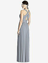 Rear View Thumbnail - Platinum Shirred Wrap Bodice Twist Back Maxi Dress