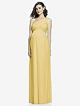 Front View Thumbnail - Maize One-Shoulder Asymmetrical Draped Wrap Maternity Dress