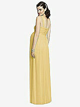 Rear View Thumbnail - Maize One-Shoulder Asymmetrical Draped Wrap Maternity Dress