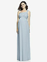 Front View Thumbnail - Mist One-Shoulder Asymmetrical Draped Wrap Maternity Dress