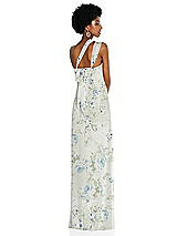 Alt View 2 Thumbnail - Bleu Garden Draped Chiffon Grecian Column Gown with Convertible Straps