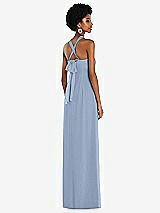 Side View Thumbnail - Cloudy Draped Chiffon Grecian Column Gown with Convertible Straps