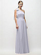 Front View Thumbnail - Silver Dove Draped One-Shoulder Maxi Dress with Scarf Bow
