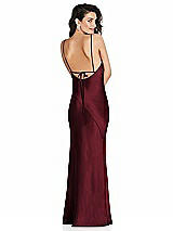 Alt View 1 Thumbnail - Cabernet V-Neck Convertible Strap Bias Slip Dress with Front Slit