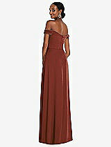 Alt View 3 Thumbnail - Auburn Moon Off-the-Shoulder Flounce Sleeve Empire Waist Gown with Front Slit