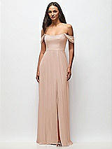 Front View Thumbnail - Cameo Off-the-Shoulder Basque Neck Maxi Dress with Flounce Sleeves