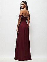 Rear View Thumbnail - Cabernet Off-the-Shoulder Basque Neck Maxi Dress with Flounce Sleeves