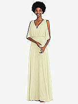 Alt View 1 Thumbnail - Butter Yellow V-Neck Split Sleeve Blouson Bodice Maxi Dress