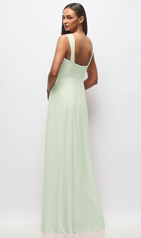 Back View - Mint Green Contoured Wide Strap Sweetheart Maxi Dress