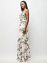 Side View Thumbnail - Palm Beach Print Contoured Wide Strap Sweetheart Maxi Dress