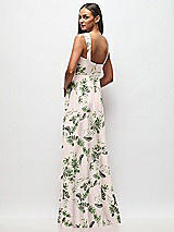 Rear View Thumbnail - Palm Beach Print Contoured Wide Strap Sweetheart Maxi Dress