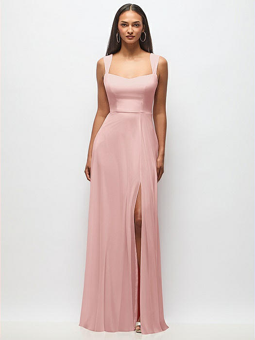Contoured Wide Strap Sweetheart Maxi Dress