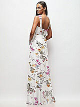 Rear View Thumbnail - Butterfly Botanica Ivory Contoured Wide Strap Sweetheart Maxi Dress