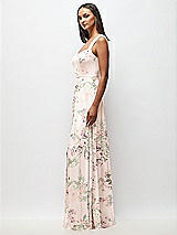 Side View Thumbnail - Blush Garden Contoured Wide Strap Sweetheart Maxi Dress