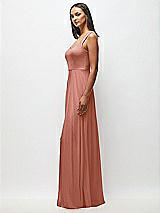 Side View Thumbnail - Desert Rose Contoured Wide Strap Sweetheart Maxi Dress