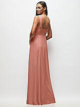 Rear View Thumbnail - Desert Rose Contoured Wide Strap Sweetheart Maxi Dress