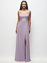 Front View Thumbnail - Lilac Haze Contoured Wide Strap Sweetheart Maxi Dress