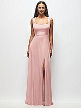 Front View Thumbnail - Rose Contoured Wide Strap Sweetheart Maxi Dress