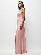 Side View Thumbnail - Rose Contoured Wide Strap Sweetheart Maxi Dress