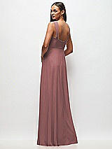 Rear View Thumbnail - Rosewood Contoured Wide Strap Sweetheart Maxi Dress