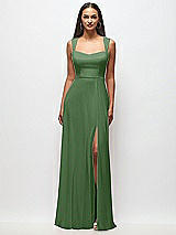 Front View Thumbnail - Vineyard Green Contoured Wide Strap Sweetheart Maxi Dress