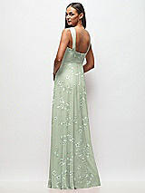 Rear View Thumbnail - Vintage Primrose Sage Contoured Wide Strap Sweetheart Maxi Dress