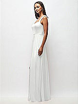 Side View Thumbnail - White Contoured Wide Strap Sweetheart Maxi Dress