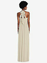 Alt View 5 Thumbnail - Champagne Convertible Tie-Shoulder Empire Waist Maxi Dress