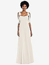 Front View Thumbnail - Ivory Convertible Tie-Shoulder Empire Waist Maxi Dress