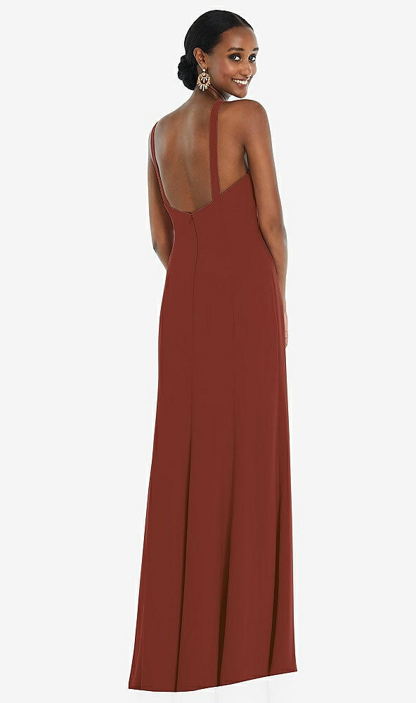 Back View - Auburn Moon Criss Cross Halter Princess Line Trumpet Gown