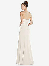 Rear View Thumbnail - Ivory Strapless Princess Line Crepe Mermaid Gown