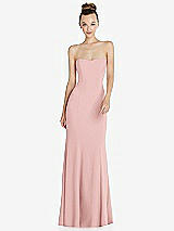 Front View Thumbnail - Rose Strapless Princess Line Crepe Mermaid Gown