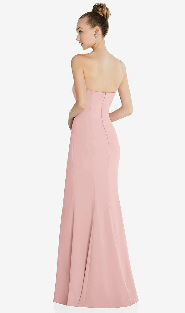 Back View - Rose Strapless Princess Line Crepe Mermaid Gown