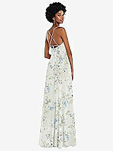 Rear View Thumbnail - Bleu Garden Scoop Neck Convertible Tie-Strap Maxi Dress with Front Slit
