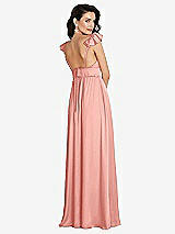 Rear View Thumbnail - Rose Deep V-Neck Ruffle Cap Sleeve Maxi Dress with Convertible Straps