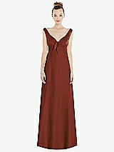 Side View Thumbnail - Auburn Moon Convertible Strap Empire Waist Satin Maxi Dress