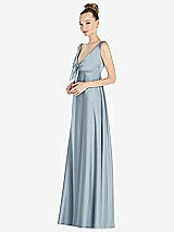 Front View Thumbnail - Mist Convertible Strap Empire Waist Satin Maxi Dress