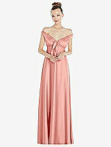 Alt View 2 Thumbnail - Rose Convertible Strap Empire Waist Satin Maxi Dress