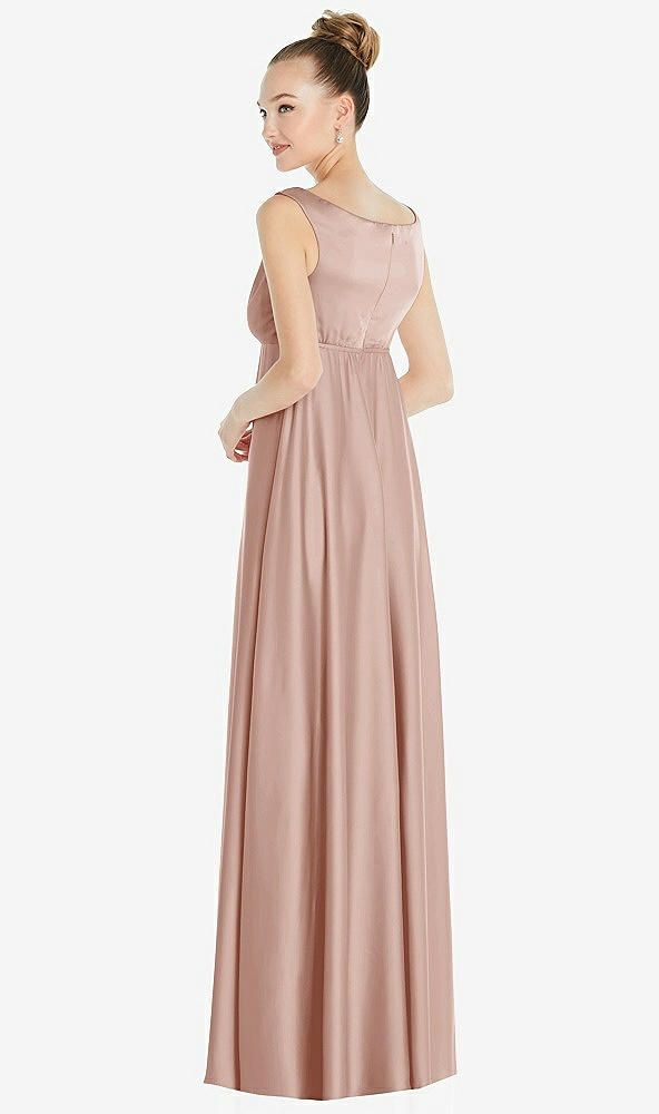 Back View - Toasted Sugar Convertible Strap Empire Waist Satin Maxi Dress