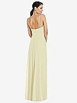 Rear View Thumbnail - Butter Yellow Adjustable Strap Wrap Bodice Maxi Dress with Front Slit 