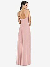 Rear View Thumbnail - Rose Adjustable Strap Wrap Bodice Maxi Dress with Front Slit 