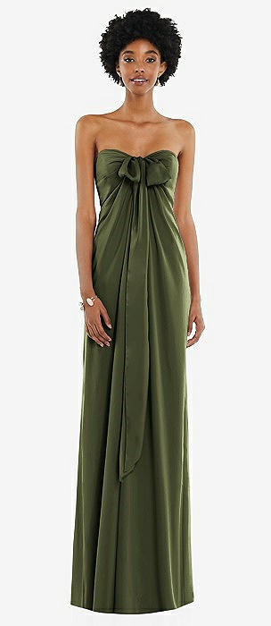 green emerald velvet dress Mac Duggal Women's Long Sleeve Structured Bow Draped Gown - Green - Size 12