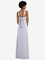 Alt View 3 Thumbnail - Silver Dove Draped Satin Grecian Column Gown with Convertible Straps