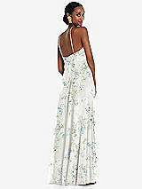Rear View Thumbnail - Bleu Garden Diamond Halter Maxi Dress with Adjustable Straps