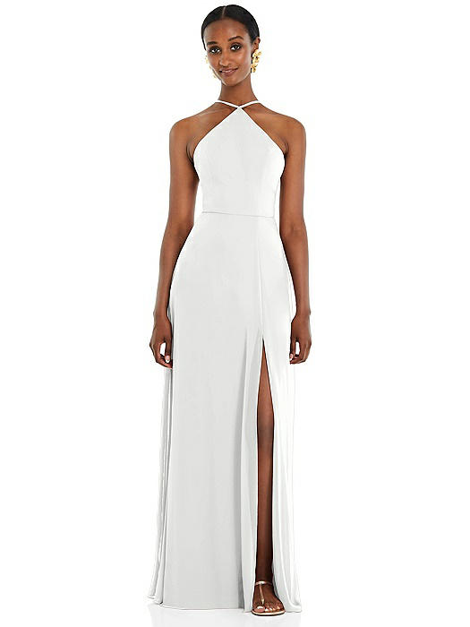 Diamond Halter Maxi Dress with Adjustable Straps